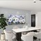 Floral Wall Art – Large Blue & White Canvas Painting, Textured Flower Wall Decor, Landscape Artwork for Living Room, Bedroom & Home